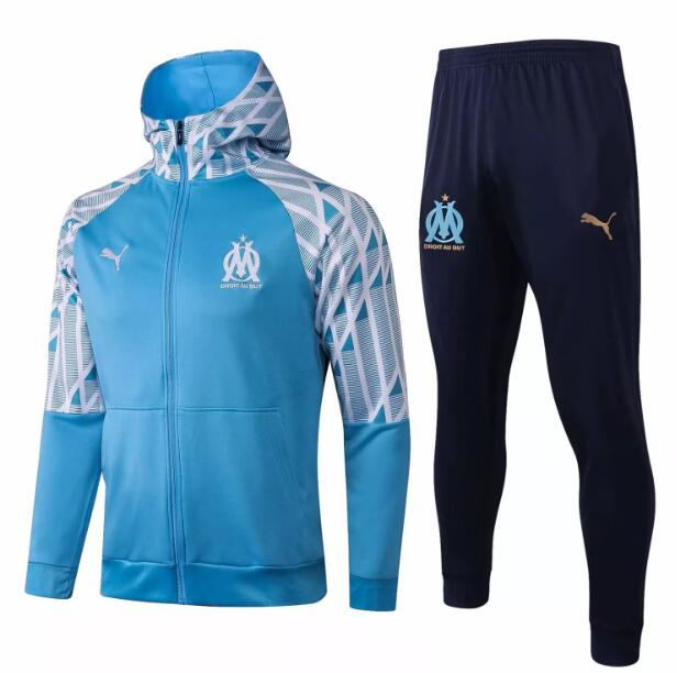 Marseille Blue Tracksuits Hoodie Jacket and Pants 2020/21